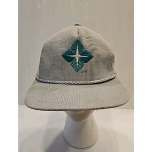 Vintage K-Brand Hat Corduroy Farm Credit Service W/Golf Hardwear Decal